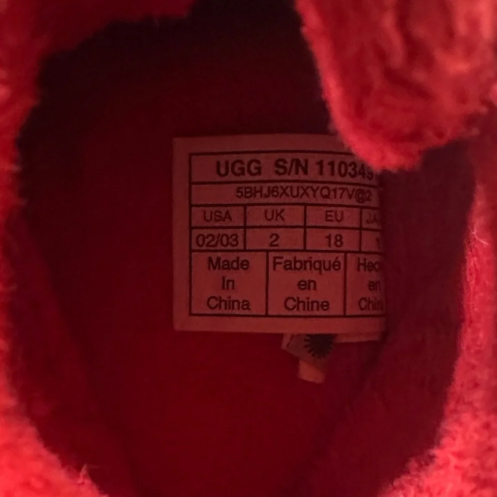 UGG Kids Red Slippers